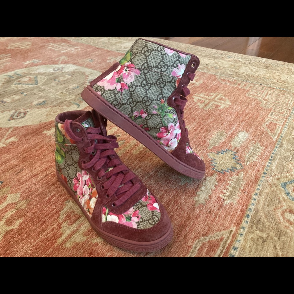 Gucci floral high top sneakers